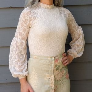ONLY HEARTS HELENA STUART vintage style lace top S